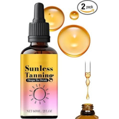 Sunless Tanning Drops, Tanning Drops, Natural Increase of Melanin for Face and Body, Liquid Tanning Drops (Pack of 1)