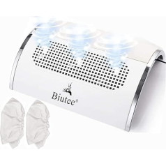 Biutee3 Fans Powerful Nail Dust Suction Fan Collector Vacuum Cleaner Manicure Tools with 2 Dust Collecting Bags