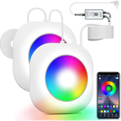 LyLmLe Pool Lighting LED 40 W Double Light with 6.5 m Cable for Any Light, App Control 12 V Underwater Headlight with Timer, DIY Multiple Colours, IP68 Waterproof for Above Ground Pool Built-in Pool