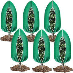 Pflanzenvlies, Frostschutz, 6 Stück, 120 x 80 cm, Gartenvlies, Frostschutz, Pflanzenabdeckungen für den Winter, mit Reißverschluss und Kordelzug, Outdoor, Gartenbau, Pflanzenschutzvlies (6 Stück, 120