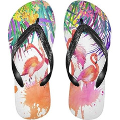 Mnsruu Tropical Flower Flamingo Bird Flip Flops Flip Flops Sandals Home Slippers Hotel Spa Bedroom Travel M for Men Women
