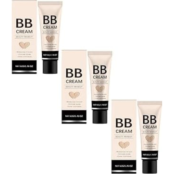 Tinted Day Cream, Moisturising Concealer Cream with Hyaluronic and Aloe Vera Cover Cream Against Blemishes for Dry Skin Natural Glow 30 ml (3 Pieces, 50 G)