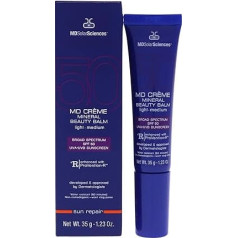 MDSolarSciences MD Mineral BB Cream SPF 50 - Tinted, UV Resistant Cream - Sun Defense and Skin Boosting, Vitamin Infused Formula - Vegan, Oil Free and Unscented - Light - 1.23 oz Sunscreen