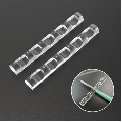 3zorqinron 2 Pcs Crystal Bar Pen Holder, Acrylic Nail Art Painting Pen Brush Stand for Drawing Pens, Nail Gel Polish Pen Brush Stand Holder Maniküre Tool