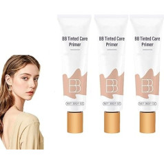 BB Blur Tinted Moisturising Cream, Skin Firming Cream for the Face, BB Cream Foundation, Moisturising and Brightening Foundation for an All-Day Radiant Complexion (3 Pieces)