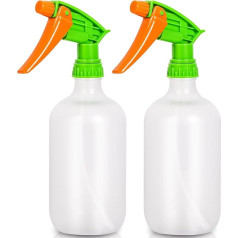 Josteve Cleaning Spray Bottles Hair Water Spray Bottle Plants Sprayer Durable Trigger Refillable Clear Plastic 2 x 500ml (3 x Spray Head) Empty Garden Atomizer Hair Mist