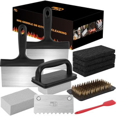 14 Piece BBQ Cleaning Kit for Blackstone, Complete Grill Accessory Set with Scraper, Cleaning Stone, Scouring Pads, Easy to Remove Stains
