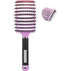 Bristle Hair Brush, Detangling Brush, Curved Ventilated Massage Hair Brush for Men and Women, Wet, Dry, Long, Thick, Curly, Straight Hair, Quick Drying Styling