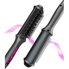Ionic Hair Straightener Brush, 4 Temperatures & 30s Heating Time & Automatic Shut-Off, Anti-scald Ceramic Straightener Brush, Quick Heating for Home Salon