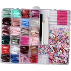 Künstliche Nägel, Nagelspitzen, Blumennägel, Charm, Perlen, Nägel, Kunstdekorationen, gemischte Nägel, Kunstanhänger, zum Aufdrücken der Nägel