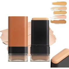Instant Concealing Foundation Stick with Built-In Brush, 2025 Korean Hydrating Lightweight Foundation Stick with Brush, Korea Flawless Eraser Foundation Stick, Korean Concealer (03#)
