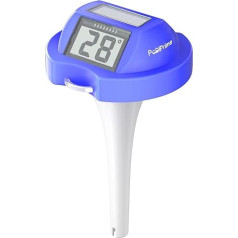Solar-Digitales Poolthermometer mit leicht ablesbarem großem LCD-Bildschirm, schwimmendes Thermometer für Pools und Teiche (Ozeanblau)
