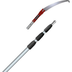 FenWi 6 m Telescopic Pruning Saw Set with Curved Professional Pruning Saw with Hook and 600 cm Aluminium Telescopic Pole / Ideal as a Pruner with the Telescopic Handle I Saw up to Max. 8 m Height with