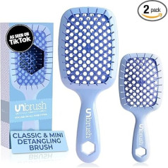 FHI HEAT UNbrush and UNbrush Mini Wet and Dry Vented Hair Brush Periwinkle Light Blue