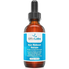 QRxLabs Eye Serum Reboot with 6% Caffeine, Hyaluronic Acid, Rosehip Oil, Retinol, Niacinamide & Folic Acid