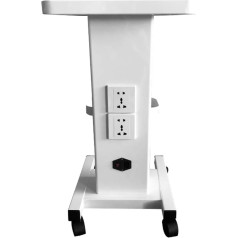 Beauty Instrument Trolley - Salon Trolley with Pulley, Storage Box & 220 V EU Socket, Metal + ABS Hairdressing Trolley Cosmetic Trolley for Beauty Salon, Hairdressing Salon, Studio, White