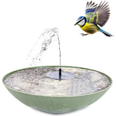 matches21 HOME & HOBBY Solar Fountain Set for Outdoor Use – 45 cm Bowl Green as Garden Fountain Spring Fountain