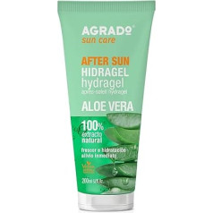 Hydragel Lotion AfterSun Aloe Vera 100% Natural After-Sun Moisturising Cream Fresh and Instant Relief Sensitive Skin Quick Absorption 200 ml Agrado