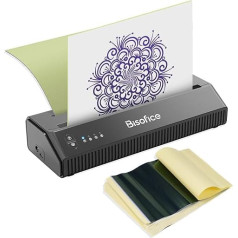 Bisofice Tattoo Printer, Tattoo Stencil Printer with 10 Tattoo Transfer Paper, Stencil Printer, Tattoo Bluetooth Tattoo Transfer Printer, Compatible with Android iOS
