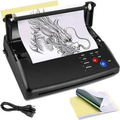 Tattoo Stencil Transfer Copy Printer with 20 Stencil Sheets, Tattoo Stencil Printer for Men and Women, Tattoo Accessories