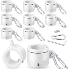 Kigley Plastic Flag Pole Rings with Ball Bearings, 360 Degree Rotation, Anti Wrap Flag Mounting Ring, Flagpole Clips, Flagpole Spinning Rings with Carabiner Hooks and Wrenches for 1.9-2.5