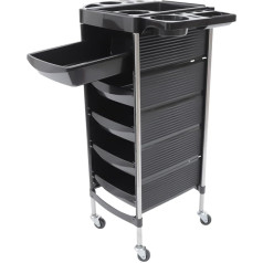 Hairdressing Trolley (5 Drawers, 37.5 x 52 x 90 cm) Hairdressing Trolley Salon Aid Hairdresser Work Trolley Black
