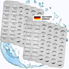 50x pH Value (Phenol Red) I 50x DPD No°1 (Free Chlorine Rapid) Pool Test Tablets for Shake Testers
