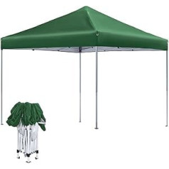 Gazebo 3 x 3 m Folding Gazebo Waterproof Green Party Tent Garden Tent Winterproof Garden Gazebo Foldable Barbecue Gazebo Pasture Tent with Bag for Festival Garden Market Stand