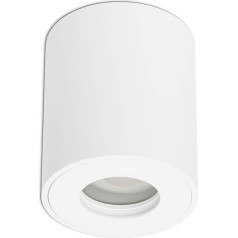 10er Set Aufbaustrahler IP44 Bad Außen rund Badezimmer Einbauleuchte Rahmen mit GU10 LED, Farbe:Weiß, Lichtfarbe:neutralweiß, Watt:3 Watt