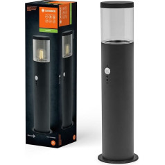 LEDVANCE Endura Classic EBRO SEN Outdoor Light, Wall Light, Dark Grey, 49 cm, Stainless Steel, Easy & Quick Installation, IP44, Motion Sensor, Daylight Sensor, Stainless Steel Housing