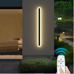 HMAKGG LED Outdoor Wall Light with Remote Control, Long Villa Wall Lamp, Villa Porch Outdoor Lamp, Wall Dimmable for Staircase, Garden, Patio Lighting, Outdoor, IP65 Waterproof, 58 W/100 cm