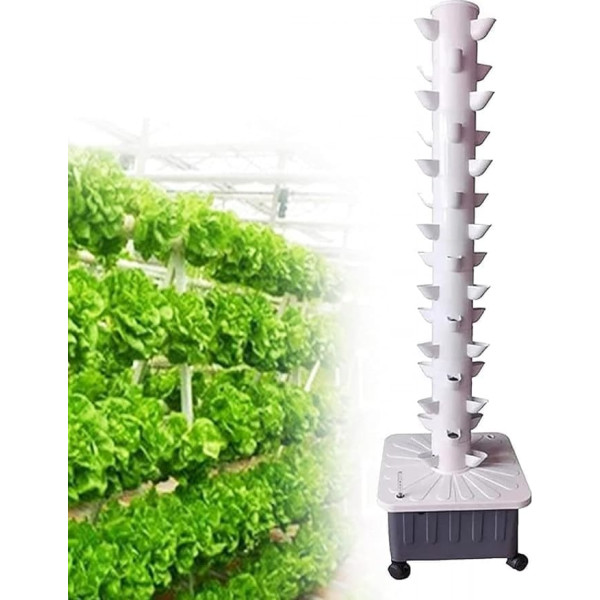 Hydroponic Growing System, 15 Levels, 45 Holes Hydroponic Growing System, Soilless Growing Garden Aeroponics Growing Kit, Removable PP Colonisation Cups