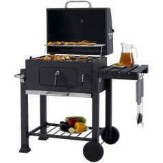 TrendLine Montreal Charcoal Grill Trolley BBQ Charcoal Barbecue Garden Grill