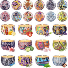 Scented Candle in Glass, Gift for Her Valentine's Day, Scented Candles Gift Set for Women, Small Gifts for Women, Valentine's Day, Birthday, Scented Candles Set with 100% Natural Soy Wax, 12 Pieces