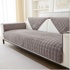 Flannel Sofa Cover, 1/2/3/4-Seater Sofa Covers, Couch Cover, L-Shape Corner Sofa, Couch Throw Blanket, Sofa Throws, Non-Slip Sofa Cover (Brown, 70 x 150 cm, Sold separately)