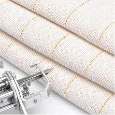 Large Tufting Cloth, 150 x 200 cm Primary Tufting Gun Punch Needle Fabric with Marked Lines, Tufting Fabric, Monk Fabric, Craft Fabric for Carpet, Tufting, Guns, Embroidery, Beginners