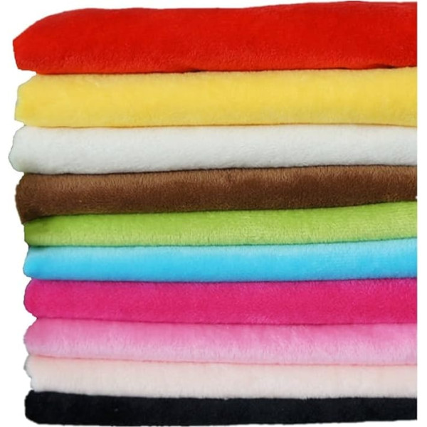 RAYLINE-DO RayLineDo® 10PCS 50 * 50cm Solid Color Knitted Panne Velvet Fabric Anti Pill Fabric Patchwork Polyester Fleece Cloth For DIY Sewing Handmade Dolls
