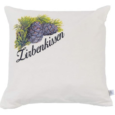 Swiss pine cushion with ticking 40 x 40 cm filled with pine shavings made from 100% Alpine pine wood