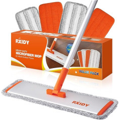 Floor Mop 45 cm Large Mop Professional Mop Floor with 4 Mop Pads and Window Scraper for Hardwood Laminate Vinyl Tiles Marble