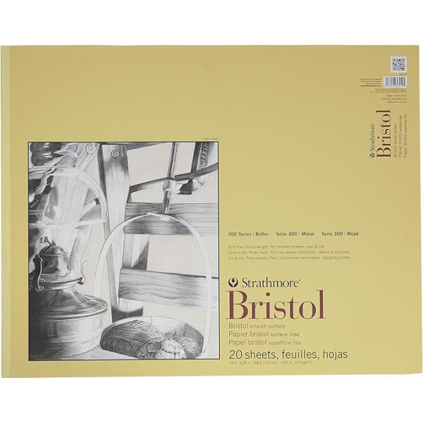 Pro-Art Strathmore Bristol Smooth Paper Pad 19-inch x 24-inch, 20 Sheets