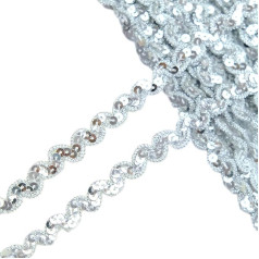 13 m 1 cm Wide Sequin Lace, Shiny Braided Decorative Ribbon Sequin Ribbon Glitter Border Made of Decorative Ribbon Decorative Ribbon Gift Ribbon Border Ribbon for DIY Sewing Costumes Craft