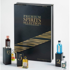 Premium Spirits Advent Calendar, Whisky, Gin, Rum, Liqueur, 24 Miniature Bottles Including Booklet with Tasting Notes, Limited Edition
