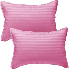 2 x Toddler Pillows (43 x 66 cm) - with 300T Cotton Cover and Alternative Down Filling. Hypoallergenic, Machine Washable and Cruelty Free | Children's Pillow and Travel Pillow (Pink)