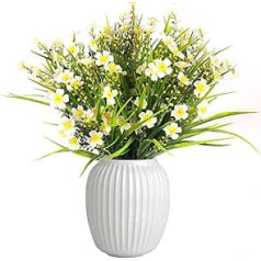 HBell Artificial Flowers Outdoor UV Resistant Artificial Boxwood Plants Artificial Plastic Green Indoor Outdoor Artificial Plants Garden Porch Window Box