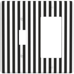 Black & White Stripe Combination Toggle Switch Wall Plate Light Switch Cover Decor 4.5
