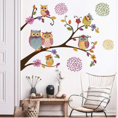 Wall Sticker Owl Trees Branch Wall Sticker Flowers Wall Sticker Nursery Baby Room Bedroom Wall Decoration