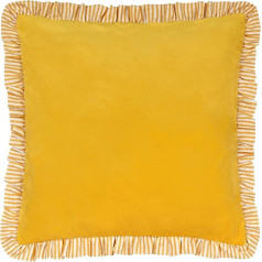 Wylder Solene Ruffle Matte Velvet Feather Rich Kissen – Gelb – 45 x 45 cm