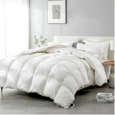 BPC Down Duvet 155 x 220 cm, Egyptian Cotton Blend, 100% Down and Feathers, All-Year Duvet, Extra Soft Feather Beds with Oeko-Tex and RDS, Filling Weight: 1100 g, All-Year Duvet 155 x 220 cm