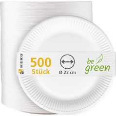 Heku Round Paper Plates made from Fresh Fibre White