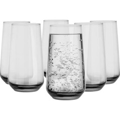 Glasmark Krosno Water Glasses Drinking Glasses Set Long Drink Cocktail Gin Water Juice Long Drink Glasses Cocktail Glasses Drinking Glass Water Glass Dishwasher Safe Transparent 6 x 430 ml